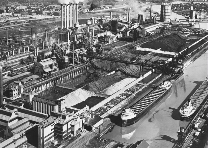 1940's Greeting Card featuring the photograph Ford's River Rouge Plant by Underwood Archives