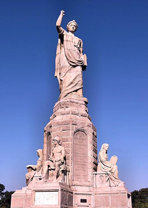 Forefathers Monument Greeting Card featuring the photograph Forefathers Monument by Janice Drew