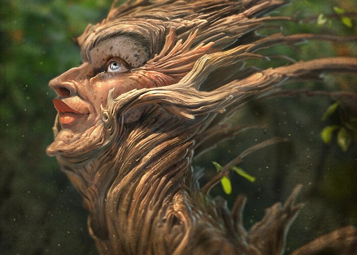  Greeting Card featuring the digital art Forest Queen by Aaron Blaise