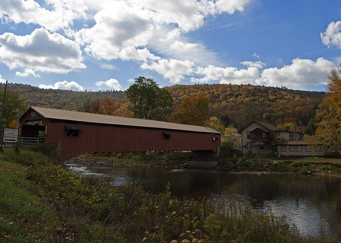 Covered Bridge Greeting Card featuring the photograph Forksville Covered Bridge by Elsa Santoro