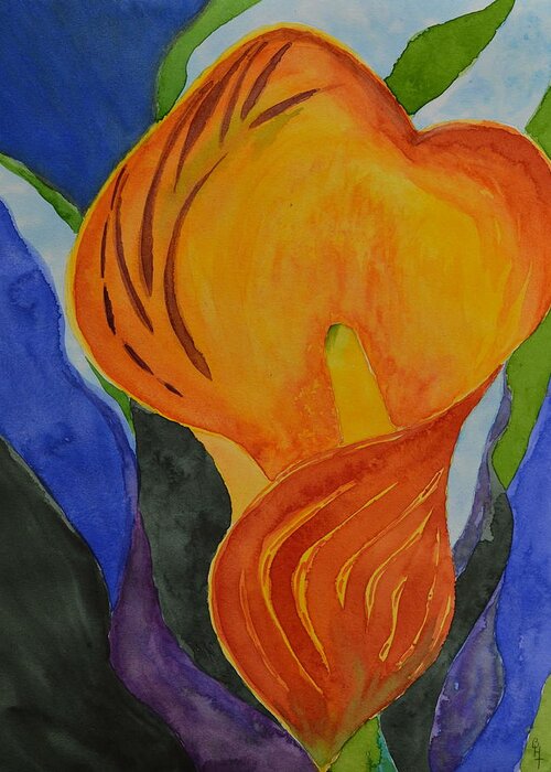 Lily Greeting Card featuring the painting Form by Beverley Harper Tinsley