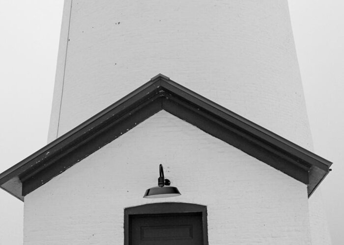 Fort Gratiot Light Greeting Card featuring the photograph Fort Gratiot Light Detail 4 BW by Mary Bedy