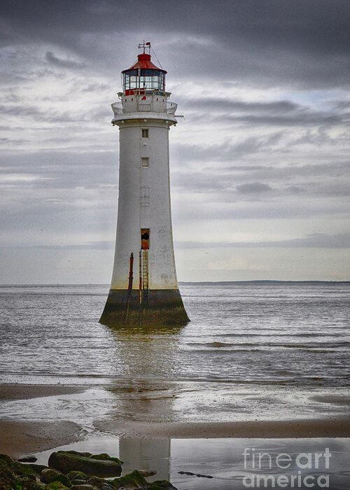 Seascape Greeting Card featuring the photograph Fort Perch Lighthouse by Spikey Mouse Photography