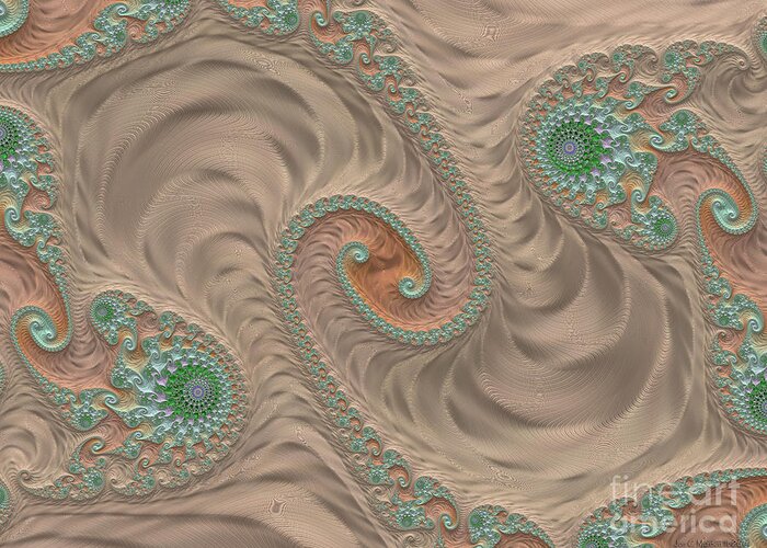 Fractal Greeting Card featuring the digital art Fossilized by Jon Munson II