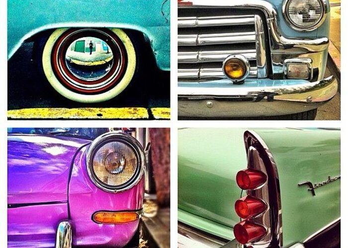 Royalsnappingartists Greeting Card featuring the photograph Four Cars by Julie Gebhardt