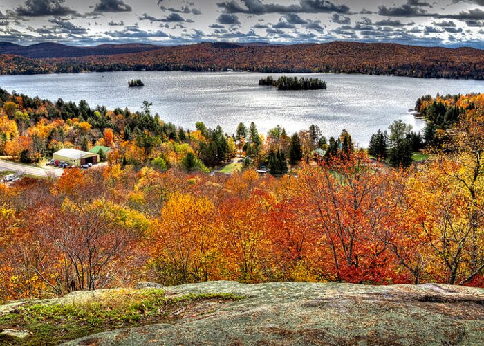 Adirondack's Greeting Card featuring the photograph Fourth Lake from Above by David Patterson