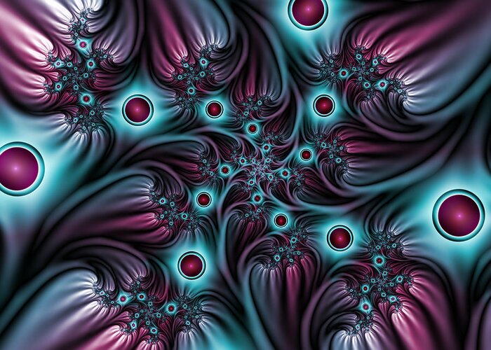 Fractal Greeting Card featuring the digital art Fractal In The Depth by Gabiw Art