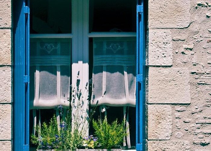 Window Greeting Card featuring the photograph #france #french #window #shutters by Georgia Clare
