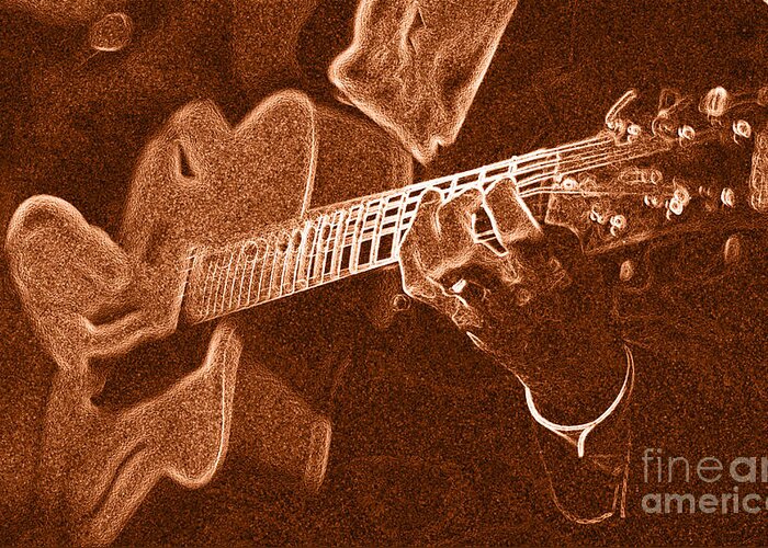 Music Greeting Card featuring the photograph Frank Vignolas Guitar by James L. Amos