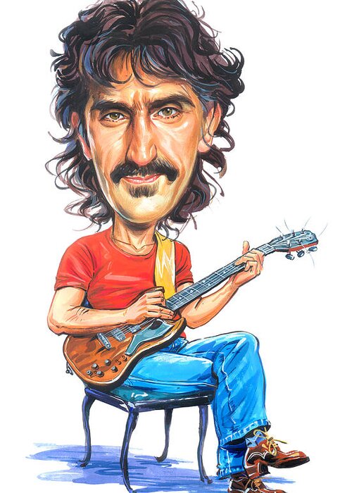 Frank Zappa Greeting Card featuring the painting Frank Zappa by Art 