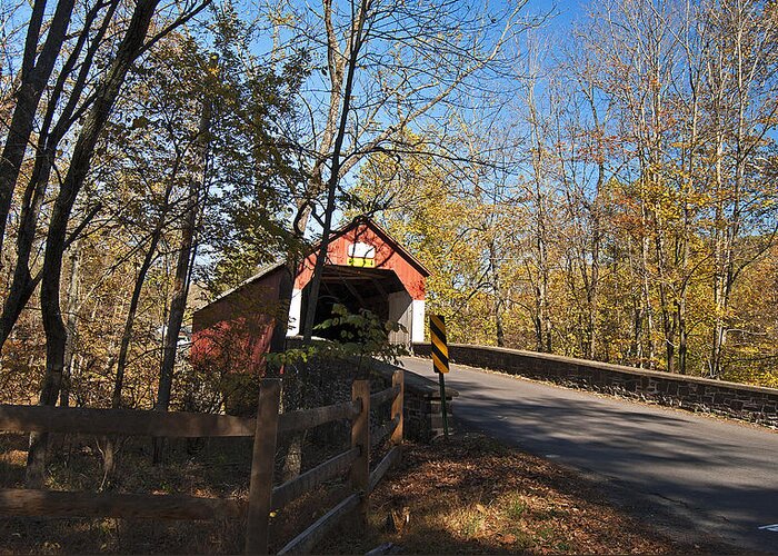 Frankenfield Covered Bridge Greeting Card featuring the photograph Frankenfield by Elsa Santoro