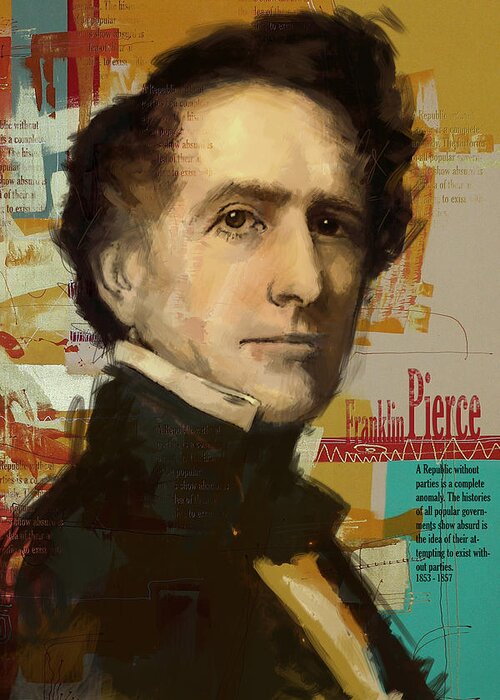 John Tyler Greeting Card featuring the painting Franklin Pierce by Corporate Art Task Force