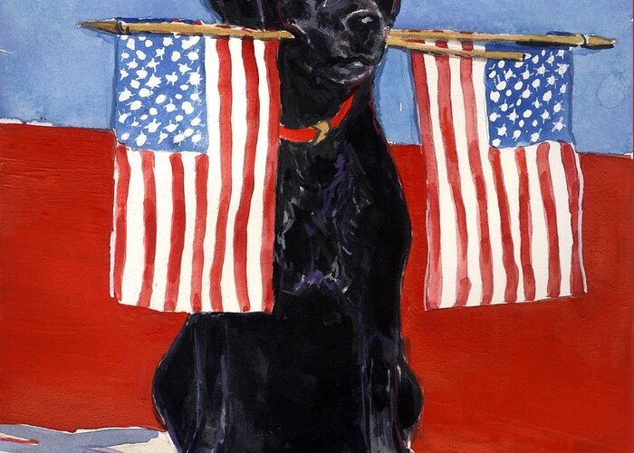 American Flag Greeting Card featuring the painting Free to Be by Molly Poole