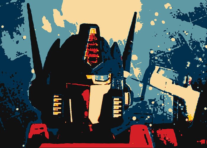 Optimus Prime Greeting Card featuring the digital art Freedom is Your Right by Daniel Clark