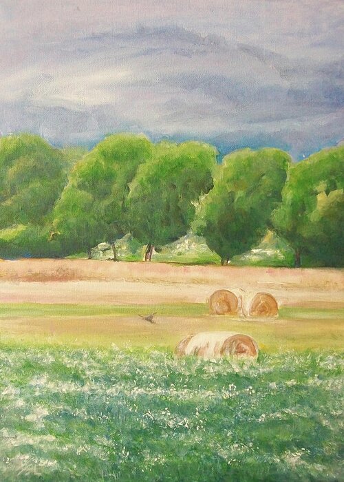 Landscape Greeting Card featuring the painting Freedom by Jane See