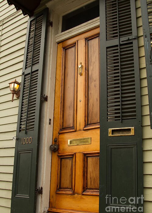 New Orleans Greeting Card featuring the photograph French Quarter Door - 12 by Susie Hoffpauir