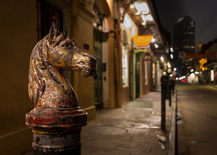 Tim Stanley Greeting Card featuring the photograph French Quarter Hitching Post by Tim Stanley