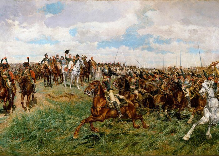 Ernest Meissonier Greeting Card featuring the painting Friedland. 1807 by Ernest Meissonier