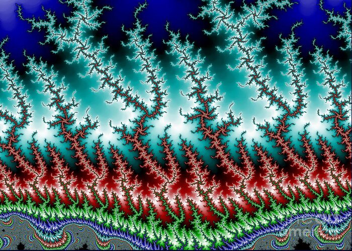 Frizzle Frazzle Fractal 1 Greeting Card featuring the digital art Frizzle Frazzle Fractal 1b by Robert E Alter Reflections of Infinity