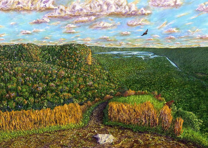 Richard Wandell Greeting Card featuring the painting From Miller Bluff by Richard Wandell