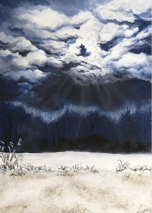 Clouds Greeting Card featuring the painting From the Midnight Sky by Mary Palmer