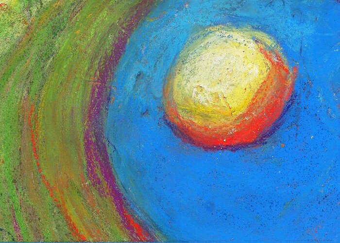 Sun Greeting Card featuring the mixed media From the Other Side of the Sun by Ellen Schulz
