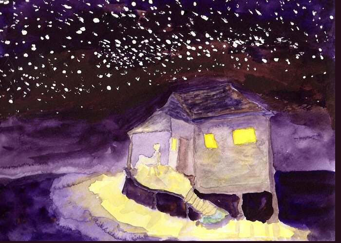 Jim Taylor Greeting Card featuring the painting Front Porch Stars by Jim Taylor
