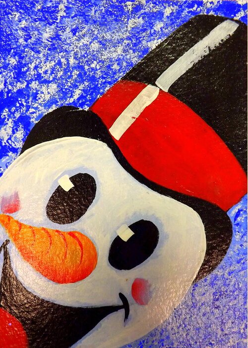 Frosty Greeting Card featuring the painting Frosty by Darren Robinson