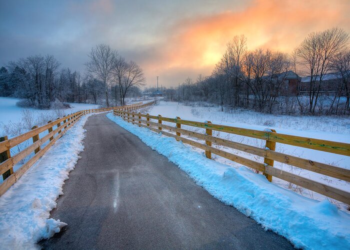 Alley Greeting Card featuring the photograph Frosty Monon by Alexey Stiop