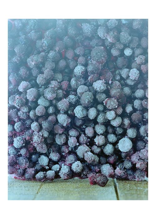 Berries Greeting Card featuring the photograph Frozen Blueberries by Romulo Yanes