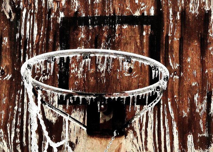 Basketball Greeting Card featuring the photograph Frozen Hoop by Benjamin Yeager