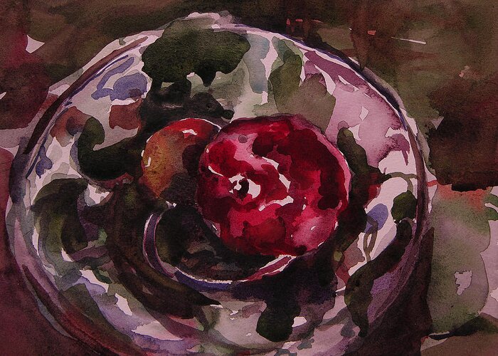 Art Greeting Card featuring the painting Fruit bowl by Julianne Felton