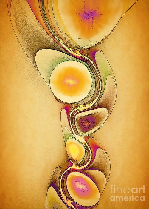 Abstract Greeting Card featuring the digital art Fruit Mask for Body by Klara Acel