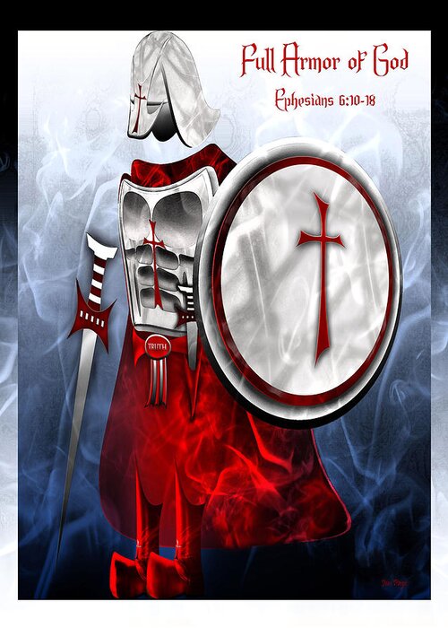 Full Armor Of God Greeting Card featuring the digital art Full Armor of God by Jennifer Page