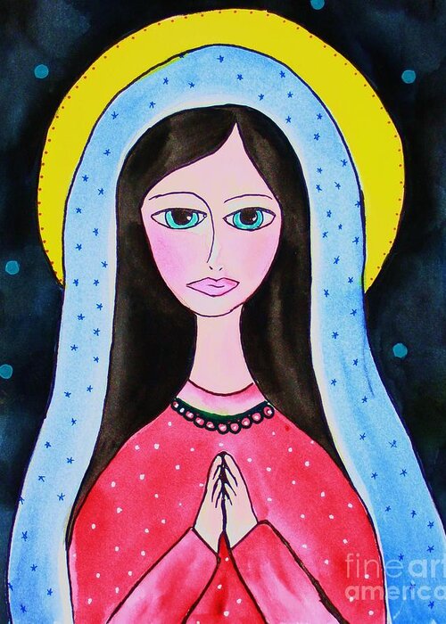 Mary Greeting Card featuring the painting Full of Grace by Melinda Etzold