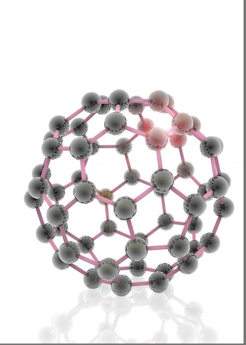 Molecule Greeting Card featuring the photograph Fullerene Molecule by Ramon Andrade 3dciencia/science Photo Library
