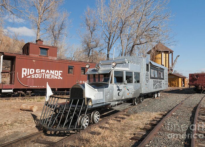 Colorado Greeting Card featuring the photograph Galloping Goose 7 in the Colorado Railroad Museum by Fred Stearns