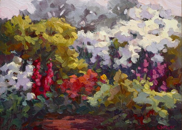 Colorist Greeting Card featuring the painting Gamble Gardens by Carol Smith Myer