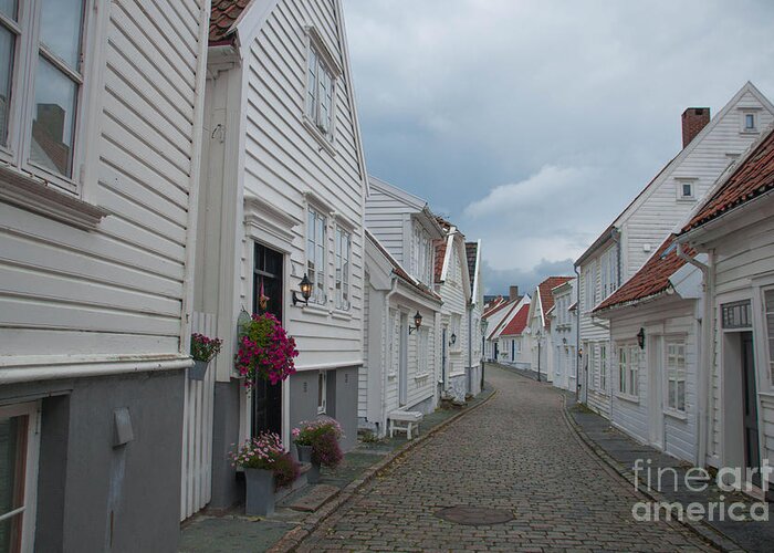 Scandinavian Greeting Card featuring the photograph Gamle Stavanger Norway 3 by Amanda Mohler