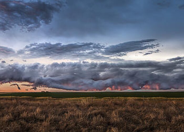 Cloud Greeting Card featuring the photograph Garden city pano by Jeff Niederstadt