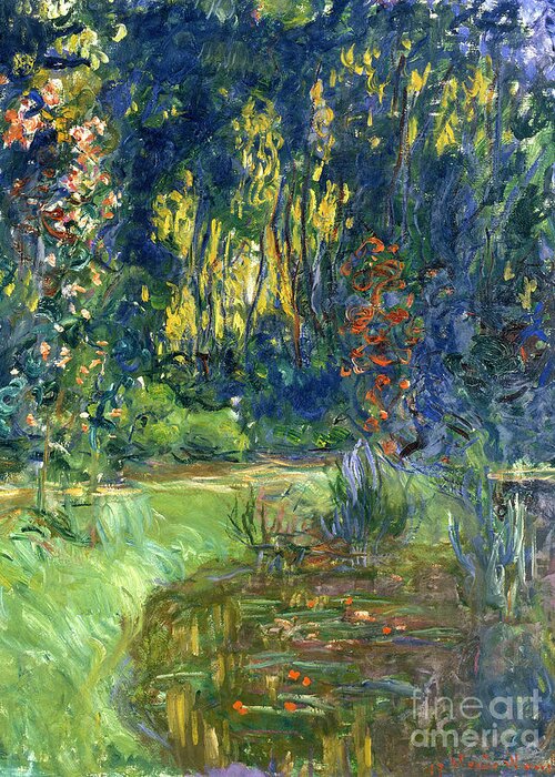 Pond; Impressionist Greeting Card featuring the painting Garden of Giverny by Claude Monet