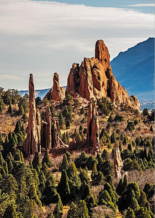 Colorado Greeting Card featuring the photograph Garden of the gods rock formations by Paul Freidlund