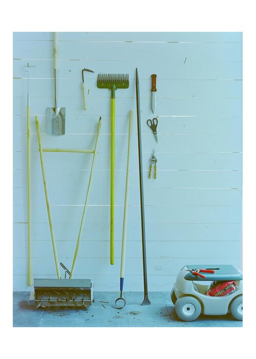Home Greeting Card featuring the photograph Gardening Tools by Romulo Yanes