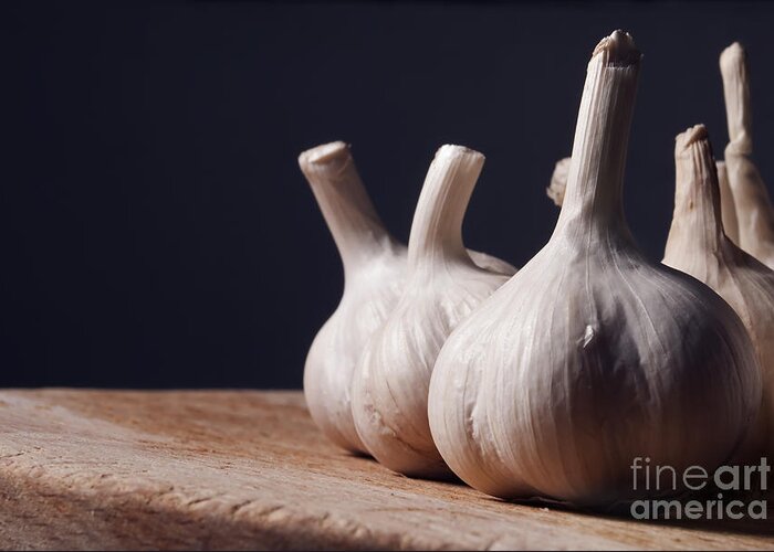 Garlic Greeting Card featuring the photograph Garlic by Jelena Jovanovic