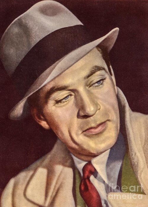 Gary Cooper Greeting Card featuring the painting Gary Cooper by Vincent Monozlay