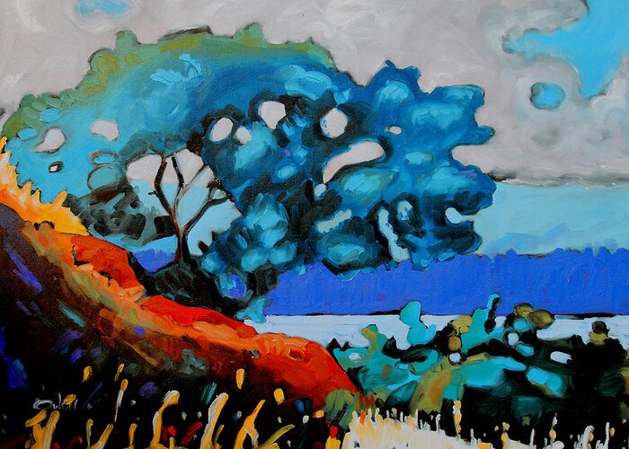 Rob Owen Greeting Card featuring the painting Gary Oak nfs by Rob Owen
