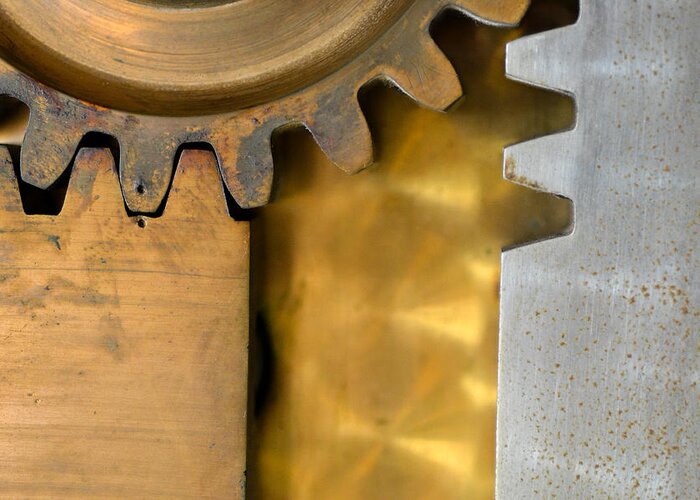 Gears Greeting Card featuring the photograph Gear Abstract by Bill Mock