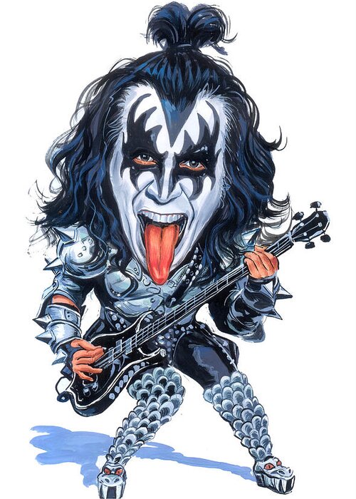 Gene Simmons Greeting Card featuring the painting Gene Simmons by Art 