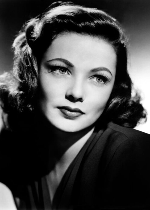 Gene Tierney Greeting Card featuring the photograph Gene Tierney by Mountain Dreams