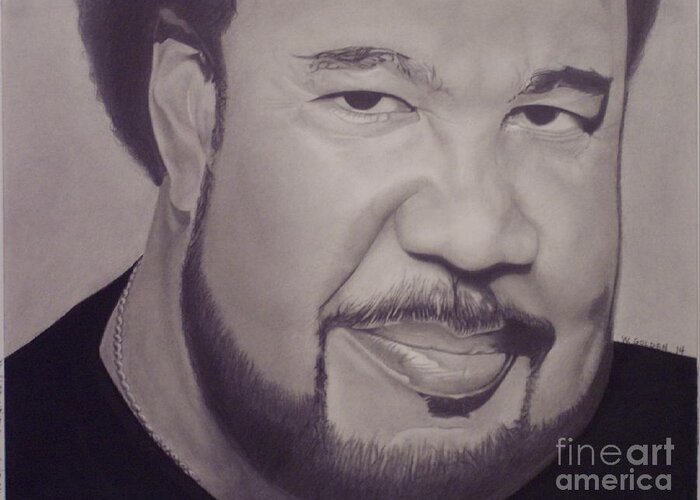  Greeting Card featuring the drawing George Duke by Wil Golden